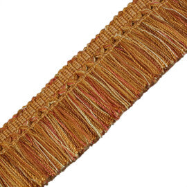 1.5" Venise Brush Fringe Trim by Samuel & Sons in Mustard/Rust/Yellow