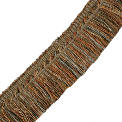1.5" Venise Brush Fringe Trim by Samuel & Sons in Olive/Dk.Gold