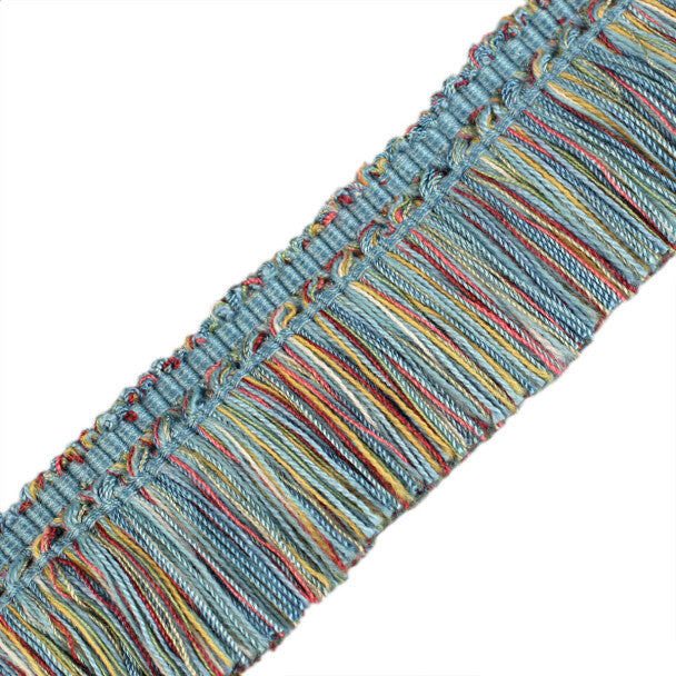 1.5" Venise Brush Fringe Trim by Samuel & Sons in Lt.Blue/Rose/Green