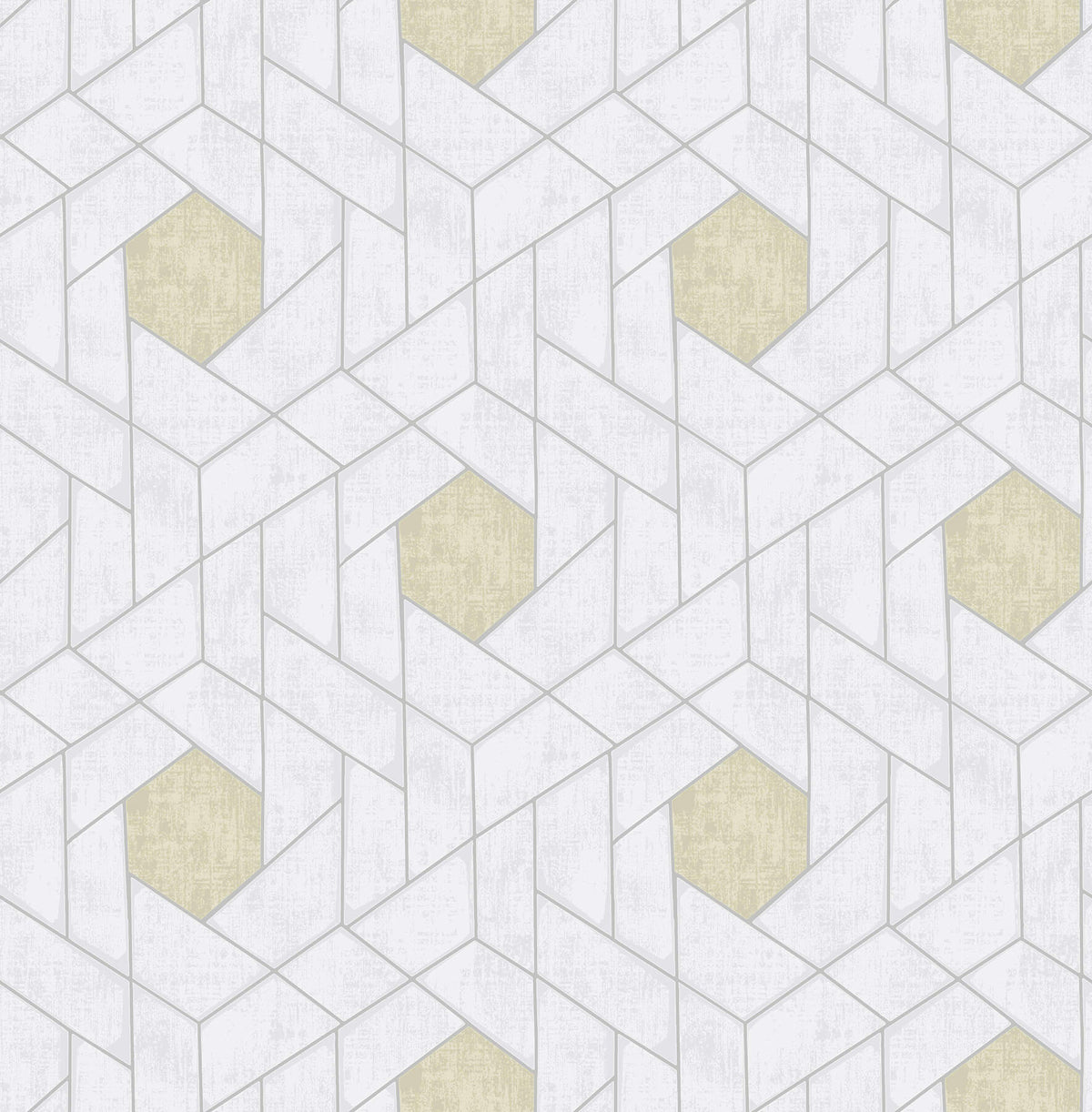 Scott Living Granada Geometric Wallpaper - Silver, in blue, grey