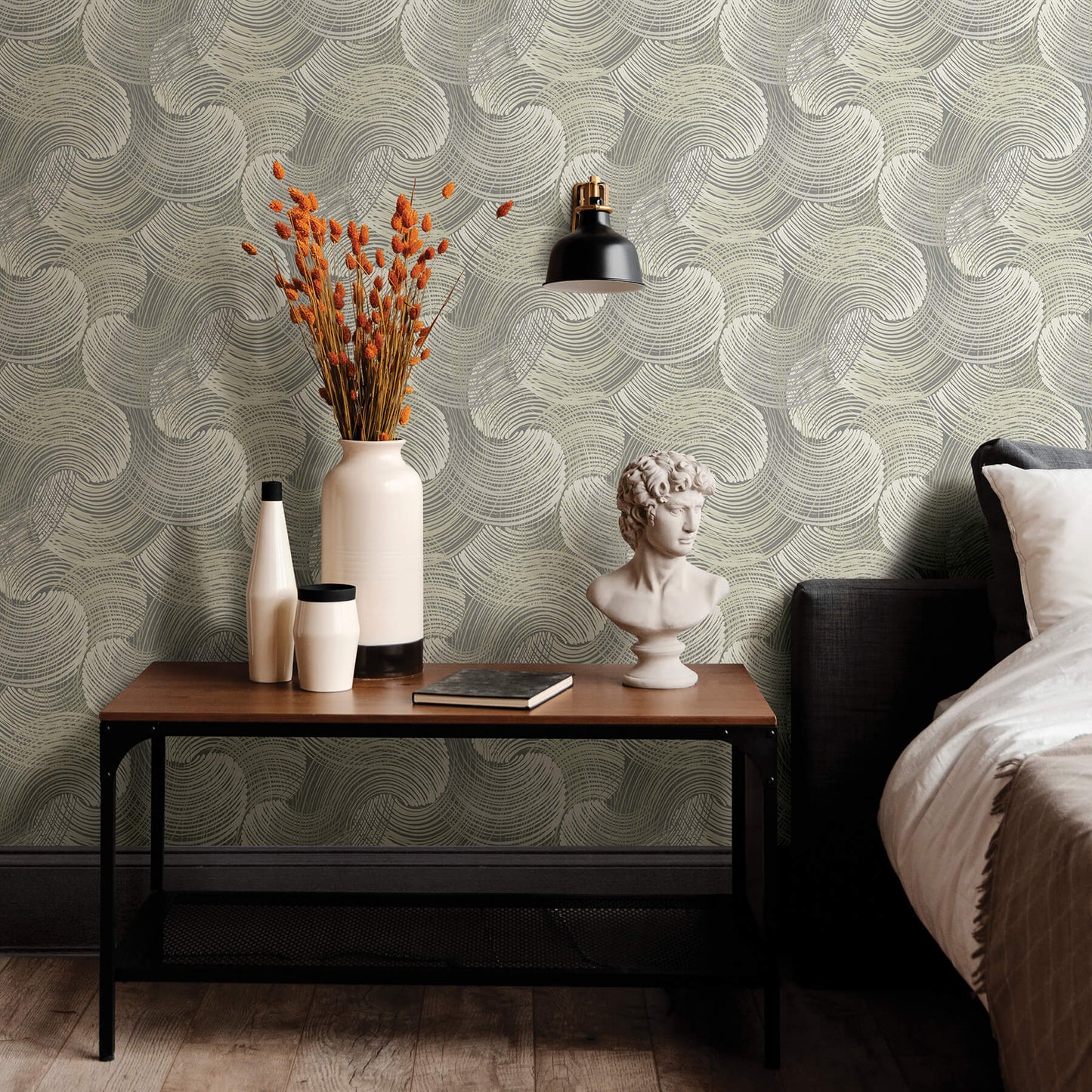 Karson Swirling Geometric Wallpaper