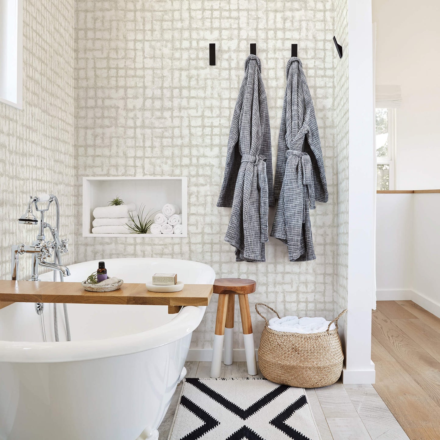 Shea Distressed Geometric Wallpaper