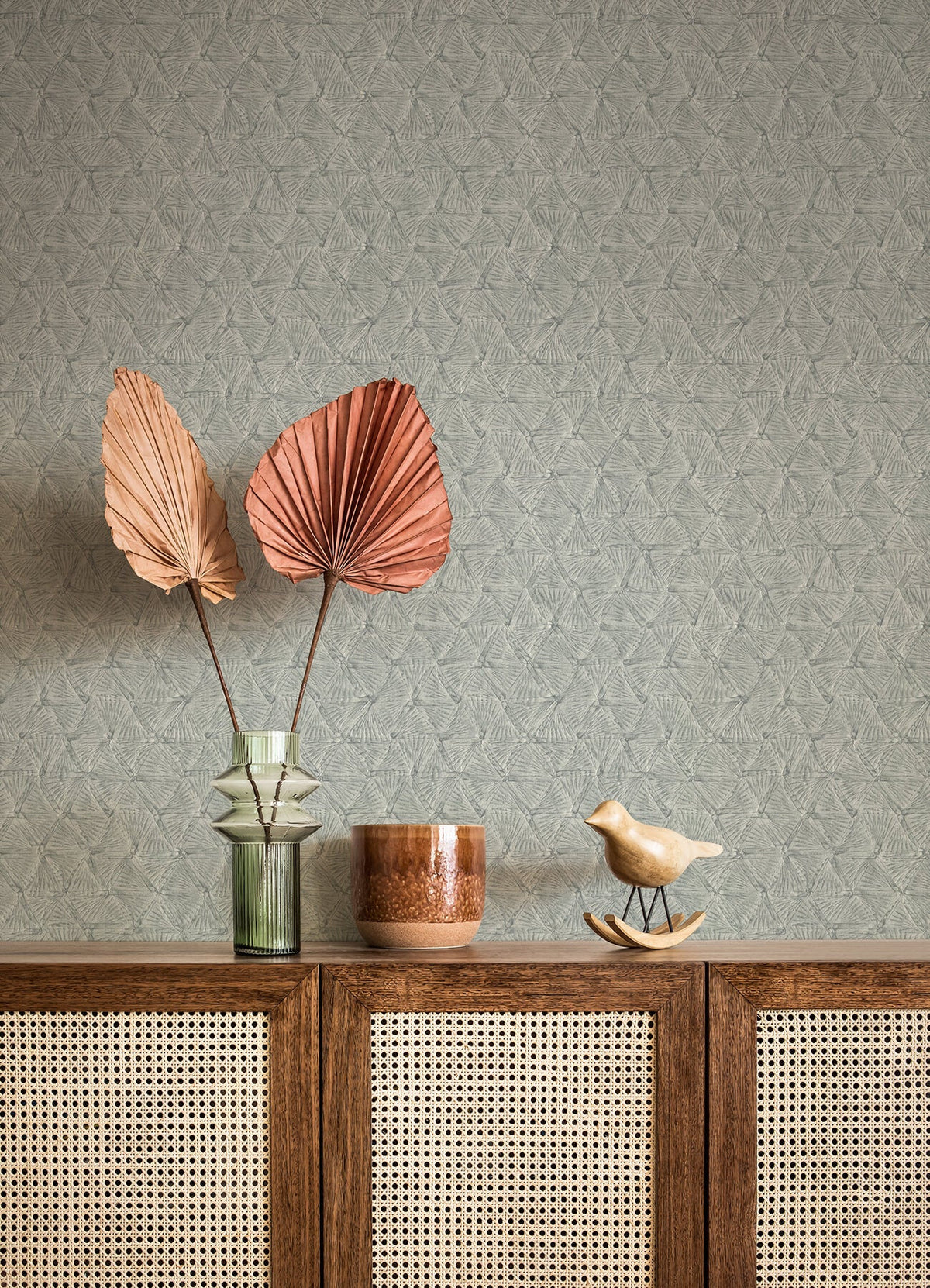 A-Street Prints Revival Wright Wallpaper, geometric in gold, pink, grey