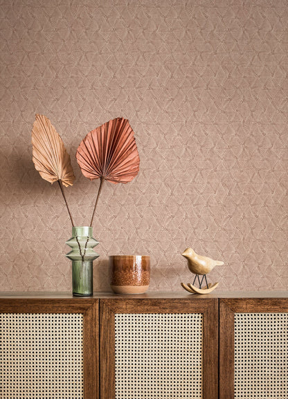A-Street Prints Revival Wright Wallpaper, geometric in gold, pink, grey