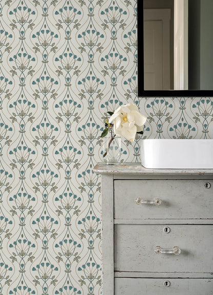 Revival Dard Tulip Ogee Wallpaper