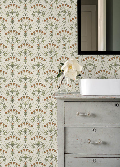 Revival Dard Tulip Ogee Wallpaper
