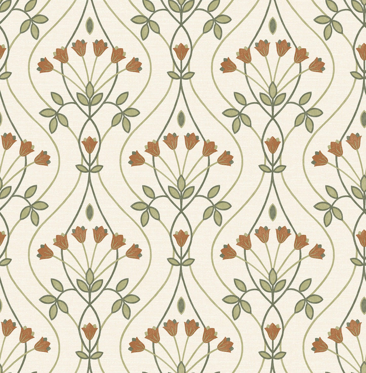 Revival Dard Tulip Ogee Wallpaper