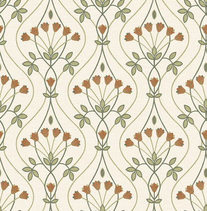 Revival Dard Tulip Ogee Wallpaper