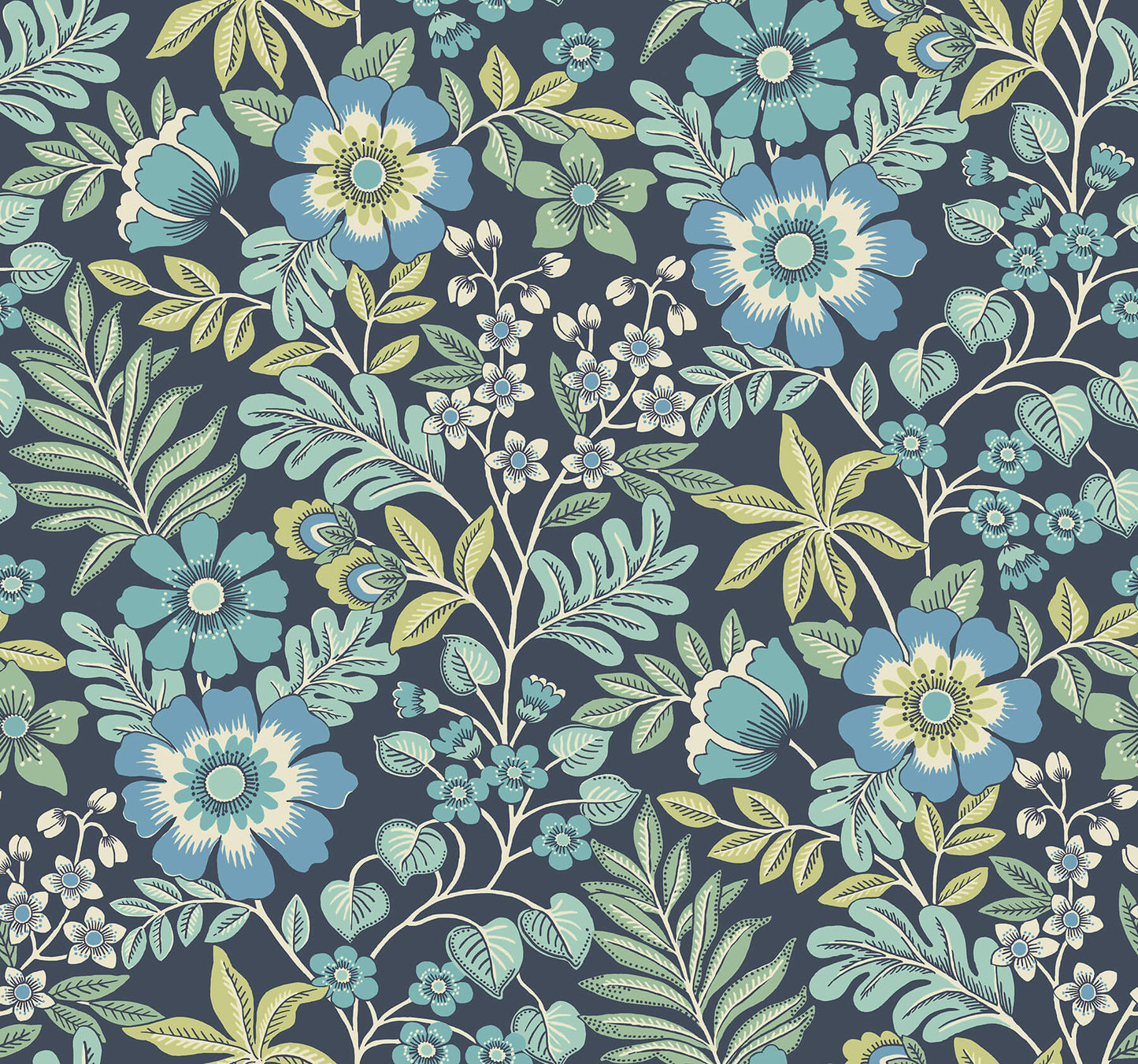 Revival Voysey Floral Wallpaper