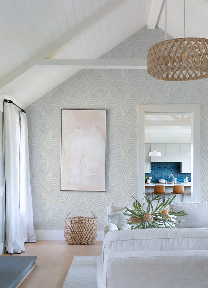 Scott Living Farrah Geometric Wallpaper, in grey, blue, green