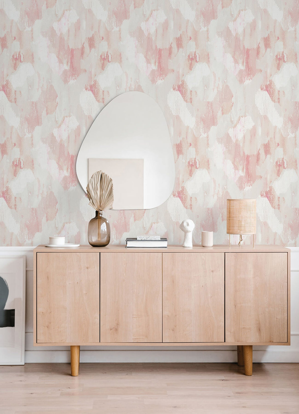 Scott Living Mahi Abstract Wallpaper, in grey, neutral, blue