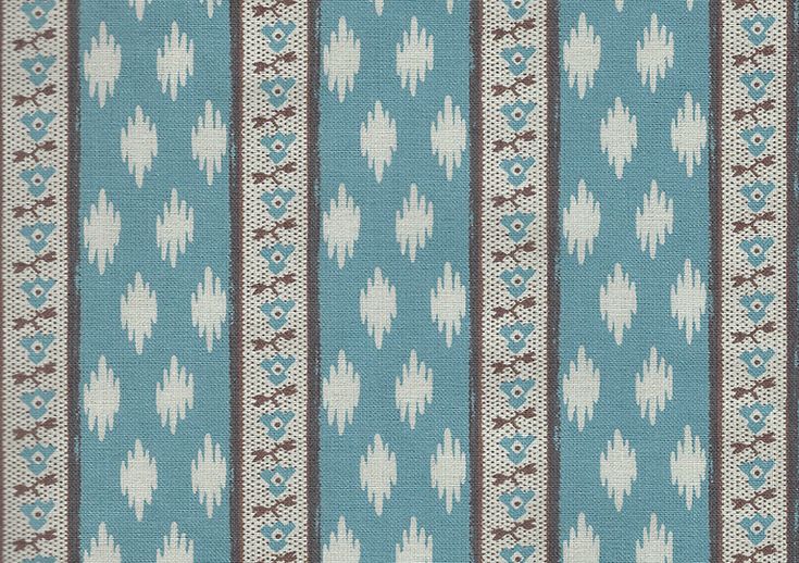 Fontenoy Fabric by Fleurons d'Hélène in Bleu