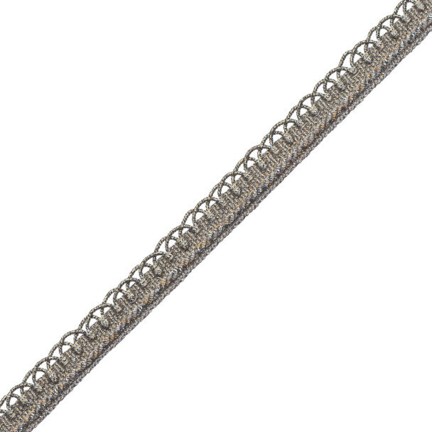 1/2" Annecy Gimp Trim by Samuel & Sons in Metallic Antique Silver, GB-30702-107, roll
