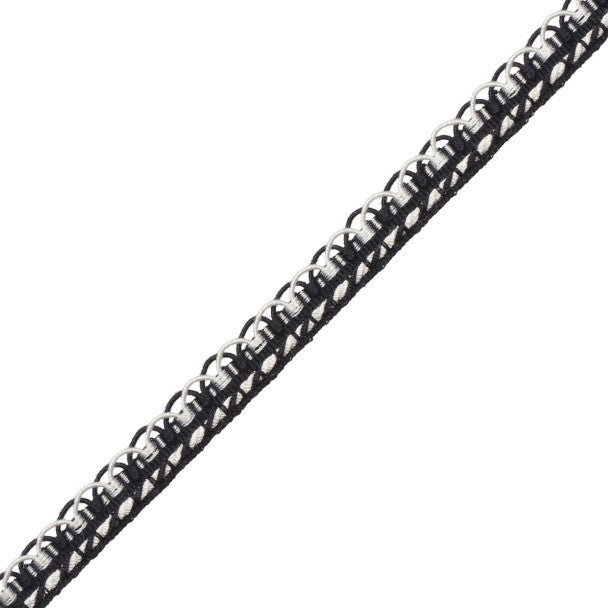 1/2" Annecy Gimp Trim by Samuel & Sons in Ebony/White, GB-30702-164, roll