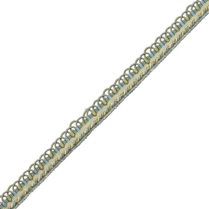 1/2" Annecy Gimp Trim by Samuel & Sons in Ecru/Olive/Light Blue, GB-30702-170, roll