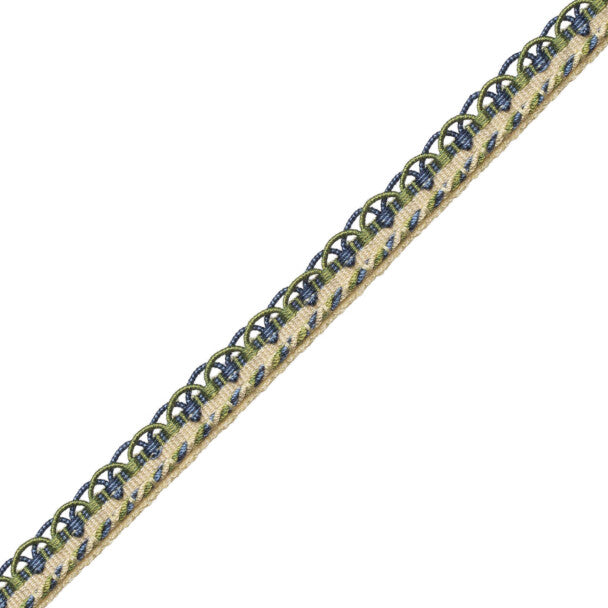 1/2" Annecy Gimp Trim by Samuel & Sons in Cream/Blue/Green, GB-30702-181, roll