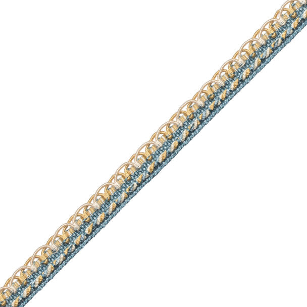 1/2" Annecy Gimp Trim by Samuel & Sons in Blue/Gold/Ivory, GB-30702-190, roll