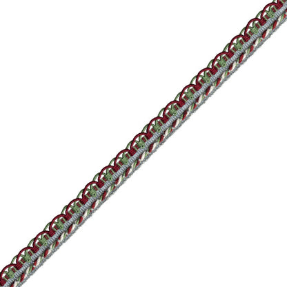 1/2" Annecy Gimp Trim by Samuel & Sons in Crimson/Fern, GB-30702-270, roll