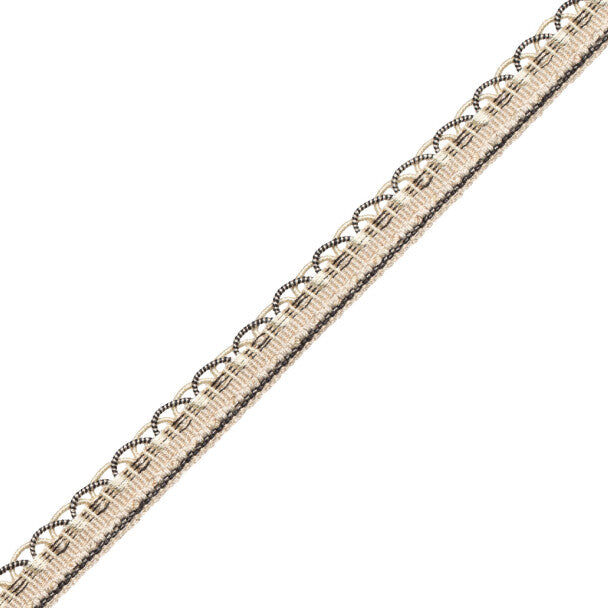 1/2" Annecy Gimp Trim by Samuel & Sons in Ivory/Cream/Black, GB-30702-604, roll