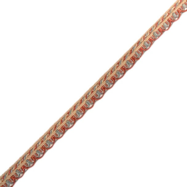 1/2" Annecy Gimp Trim by Samuel & Sons in Butter/Sea Foam/Coral, GB-30702-605, roll