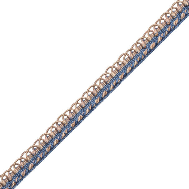 1/2" Annecy Gimp Trim by Samuel & Sons in Blue/Shades Of Tan, GB-30702-624, roll