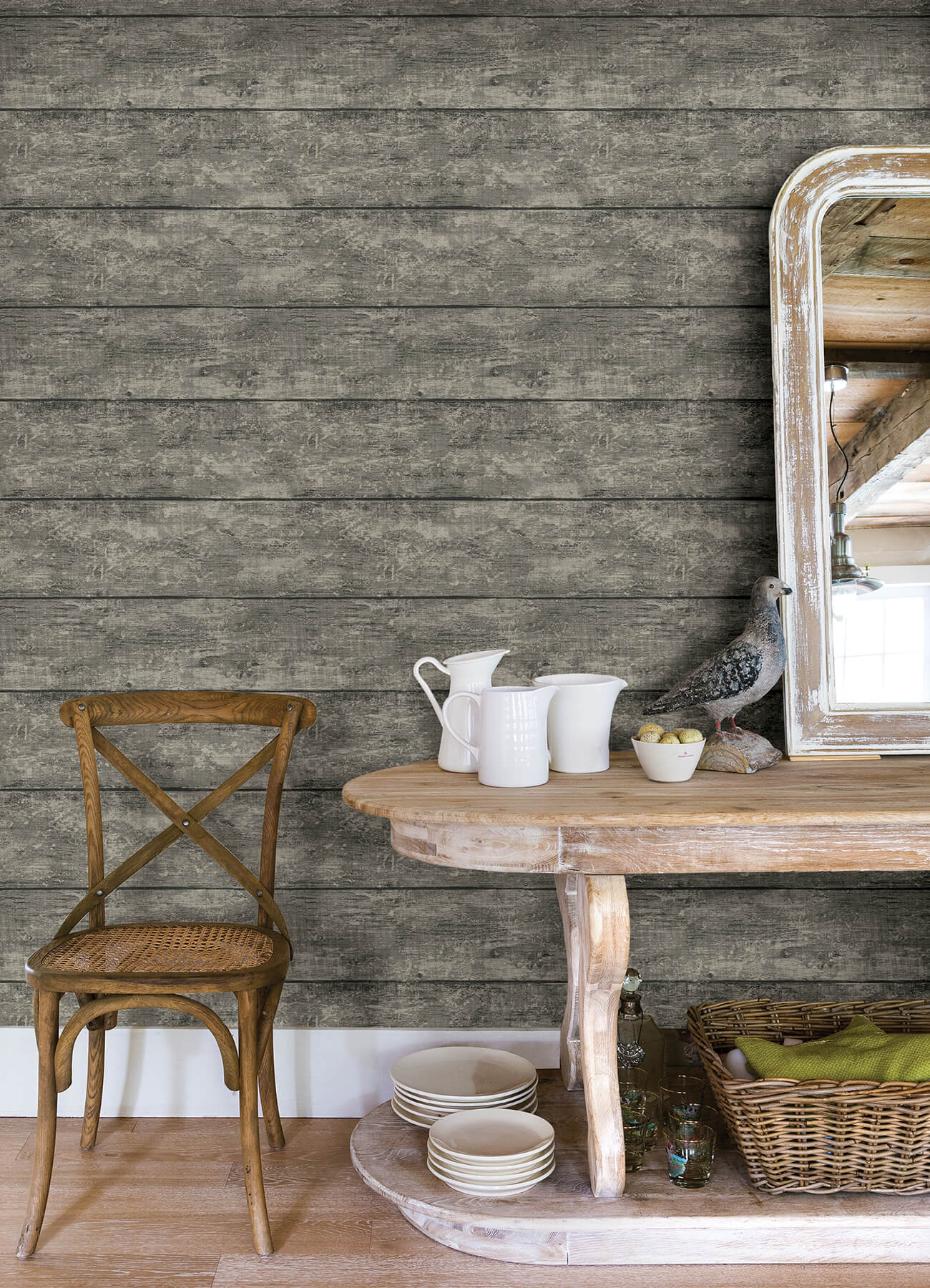 Thoreau Cabin Wood Planks Wallpaper