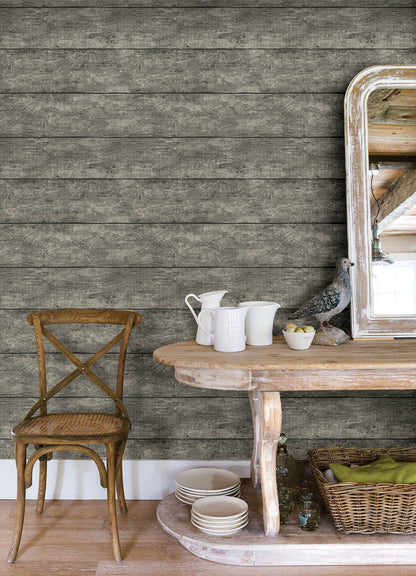 Thoreau Cabin Wood Planks Wallpaper