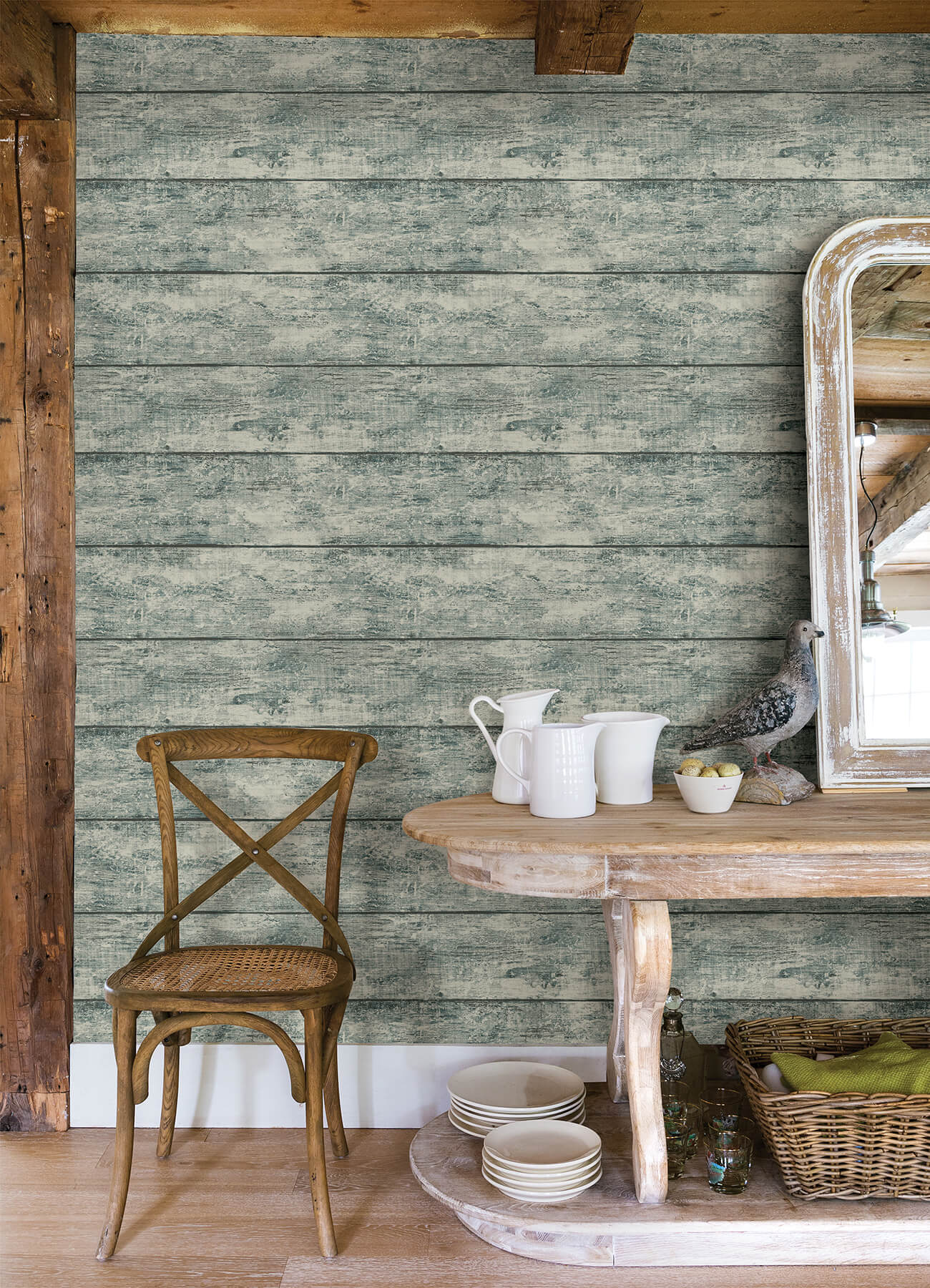 Thoreau Cabin Wood Planks Wallpaper