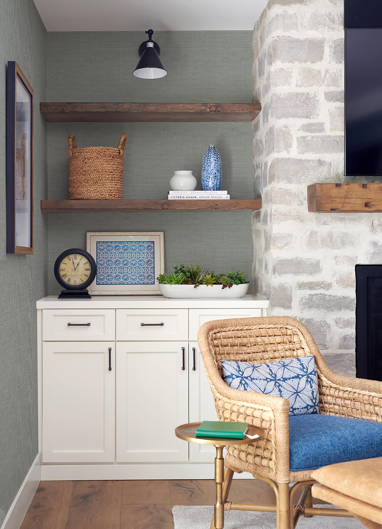 Thoreau Agave Faux Grasscloth Wallpaper