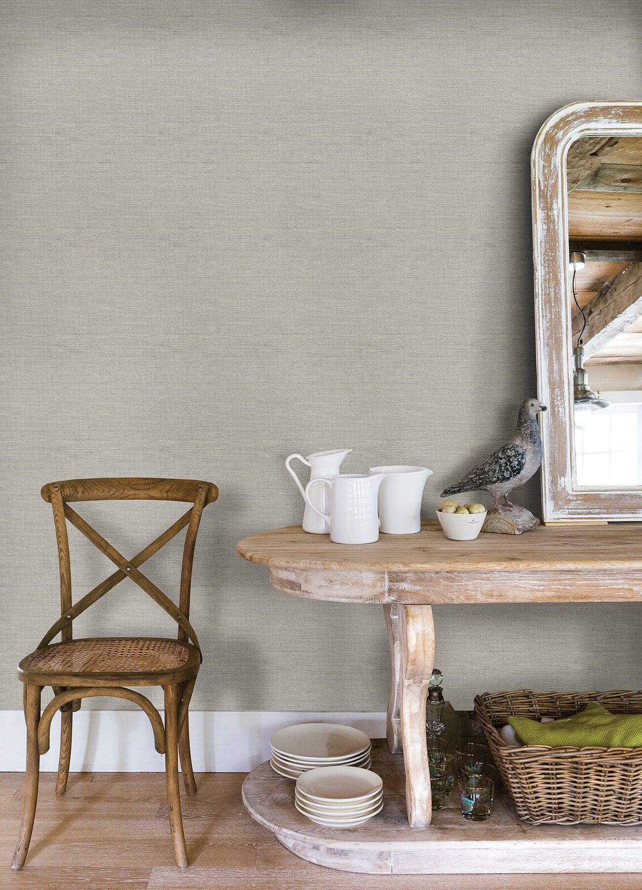 Thoreau Agave Faux Grasscloth Wallpaper