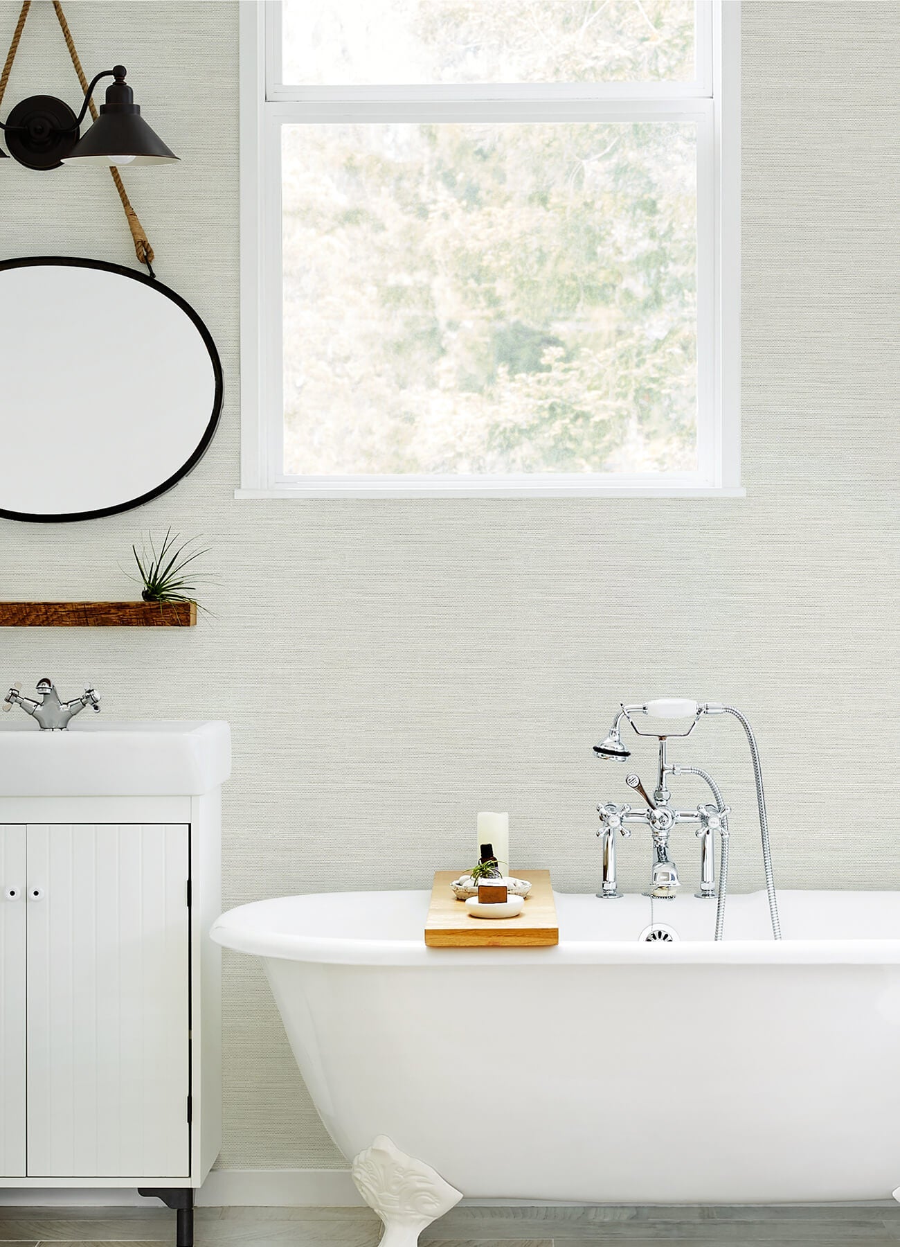 Thoreau Agave Faux Grasscloth Wallpaper