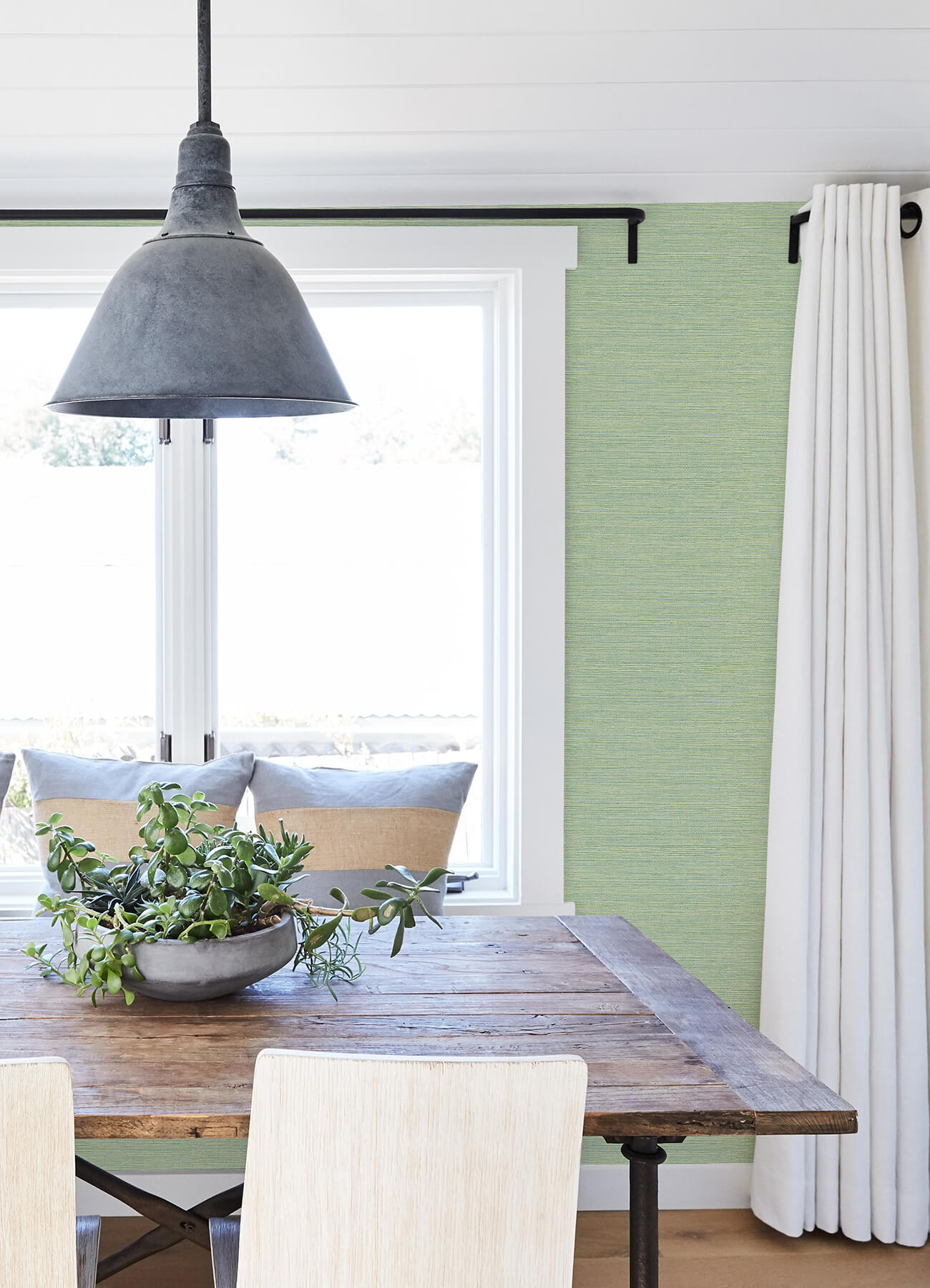 Thoreau Agave Faux Grasscloth Wallpaper