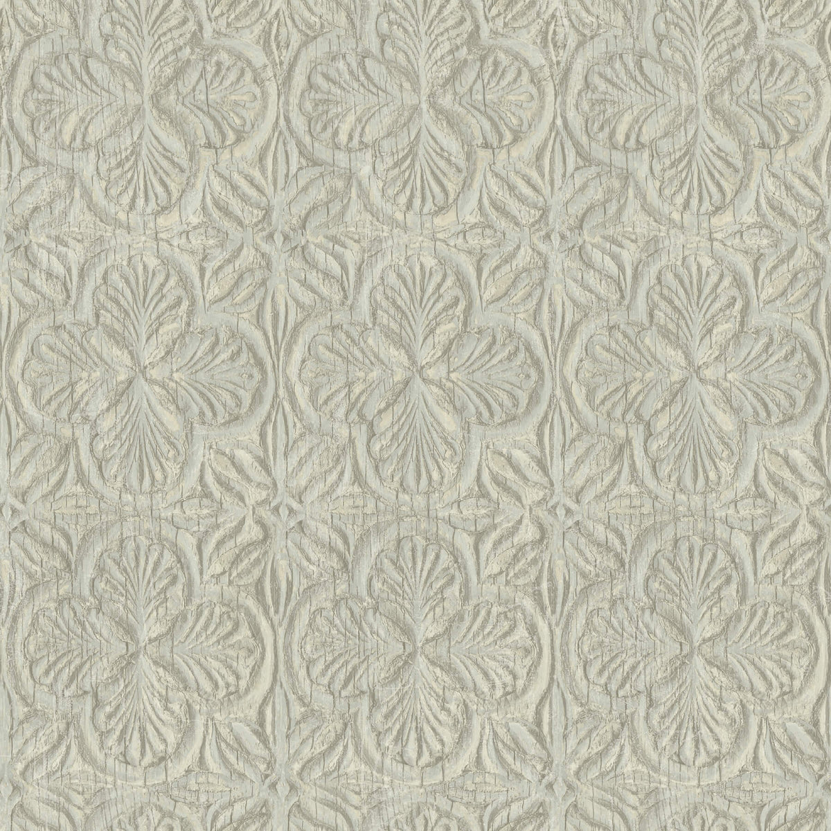 Chesapeake Kinfolk Karachi Wooden Damask Wallpaper - Light Blue