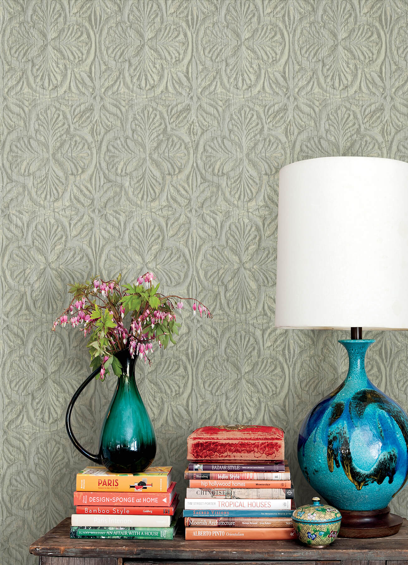 Kinfolk Karachi Wooden Damask Wallpaper