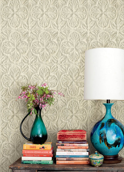 Kinfolk Karachi Wooden Damask Wallpaper