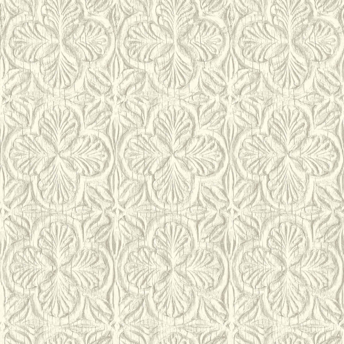 Chesapeake Kinfolk Karachi Wooden Damask Wallpaper - White