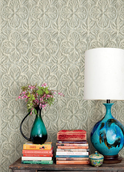 Kinfolk Karachi Wooden Damask Wallpaper
