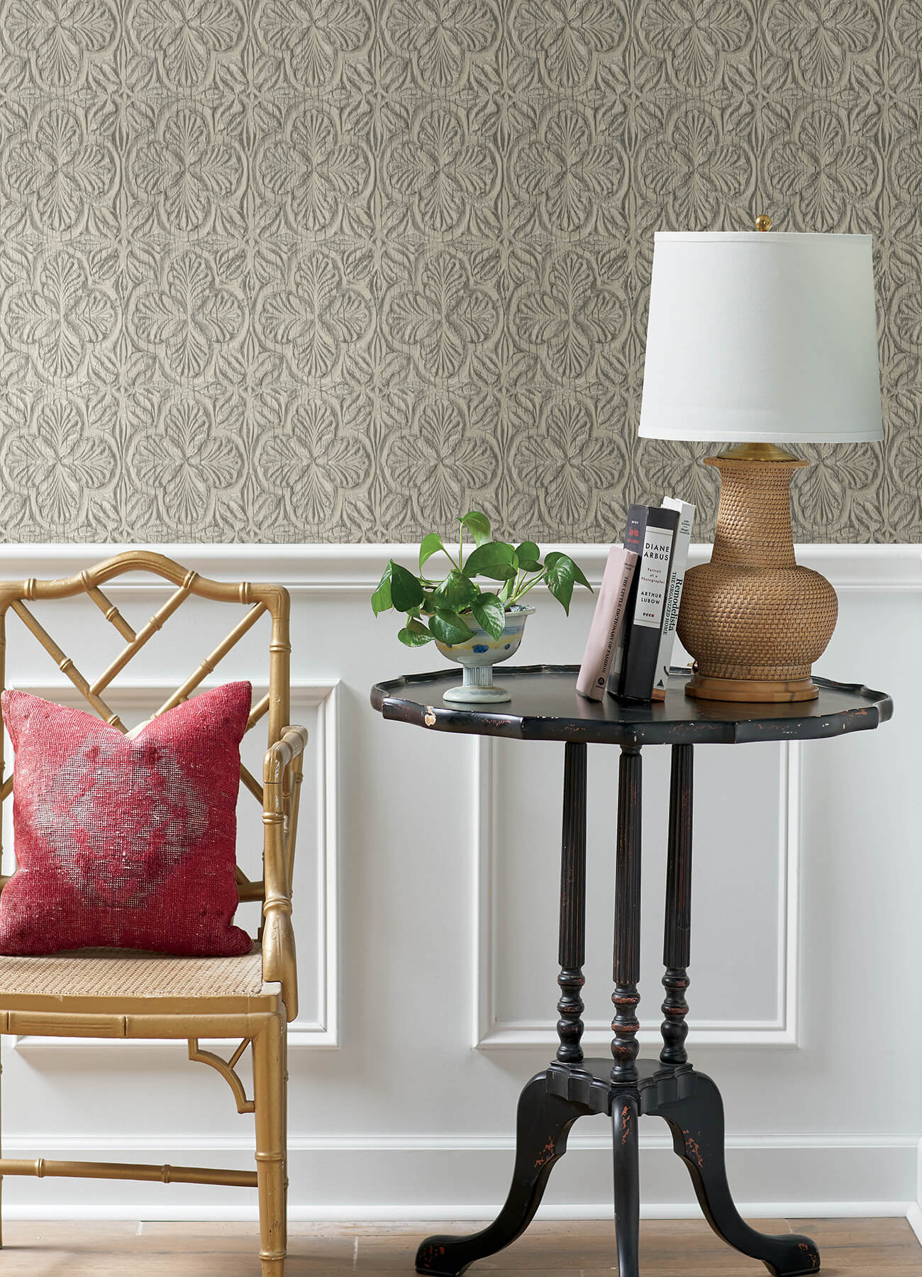 Kinfolk Karachi Wooden Damask Wallpaper
