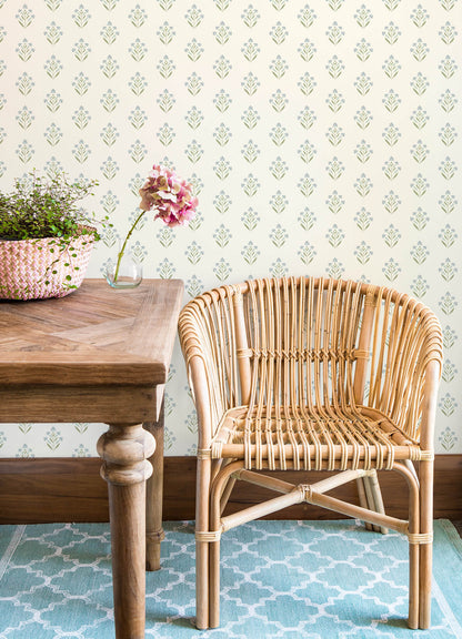 Kinfolk Kova Floral Crest Wallpaper
