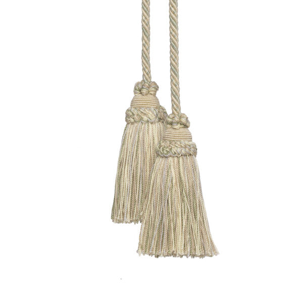 Annecy Chair Tassel by Samuel & Sons in Light Green & Blue/Cream