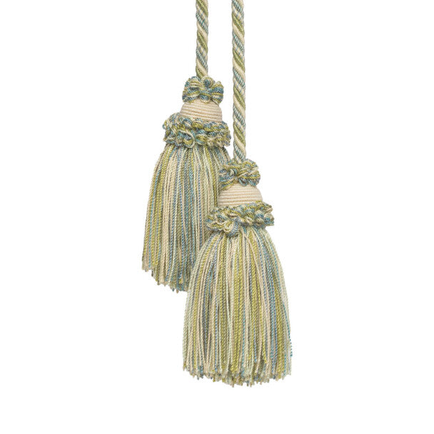 Annecy Chair Tassel by Samuel & Sons in Ecru/Olive/Light Blue
