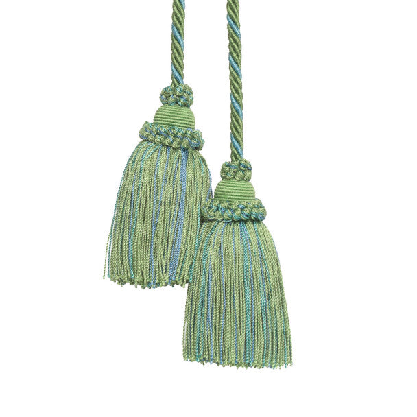 Annecy Chair Tassel by Samuel & Sons in Leaf/Light Cobalt