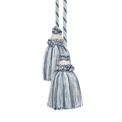 Annecy Chair Tassel by Samuel & Sons in White/Ocean Blues