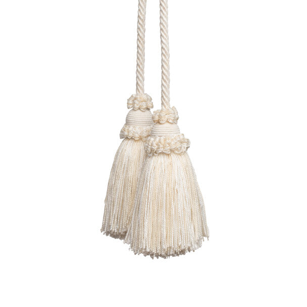 Annecy Chair Tassel by Samuel & Sons in Cream/White