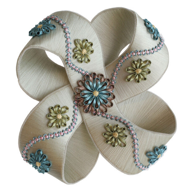 6.5" Le Musée Silk Bow by Samuel & Sons in Pale Grn.W/Multi Melange