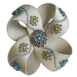 6.5" Le Musée Silk Bow by Samuel & Sons in Pale Grn.W/Multi Melange
