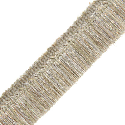 1.5" Courteau Brush Fringe Trim by Samuel & Sons in Pale Green/Silver/Tan