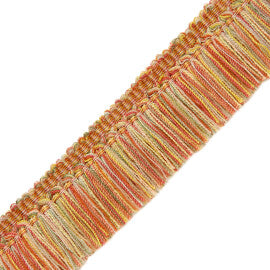 1.5" Courteau Brush Fringe Trim by Samuel & Sons in Lemon/Orchid Pink/Pine