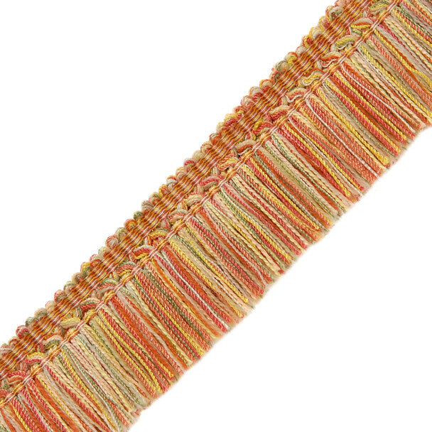 1.5" Courteau Brush Fringe Trim by Samuel & Sons in Lemon/Orchid Pink/Pine
