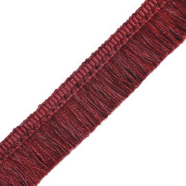 1.5" Courteau Brush Fringe Trim by Samuel & Sons in Beaujolais Red